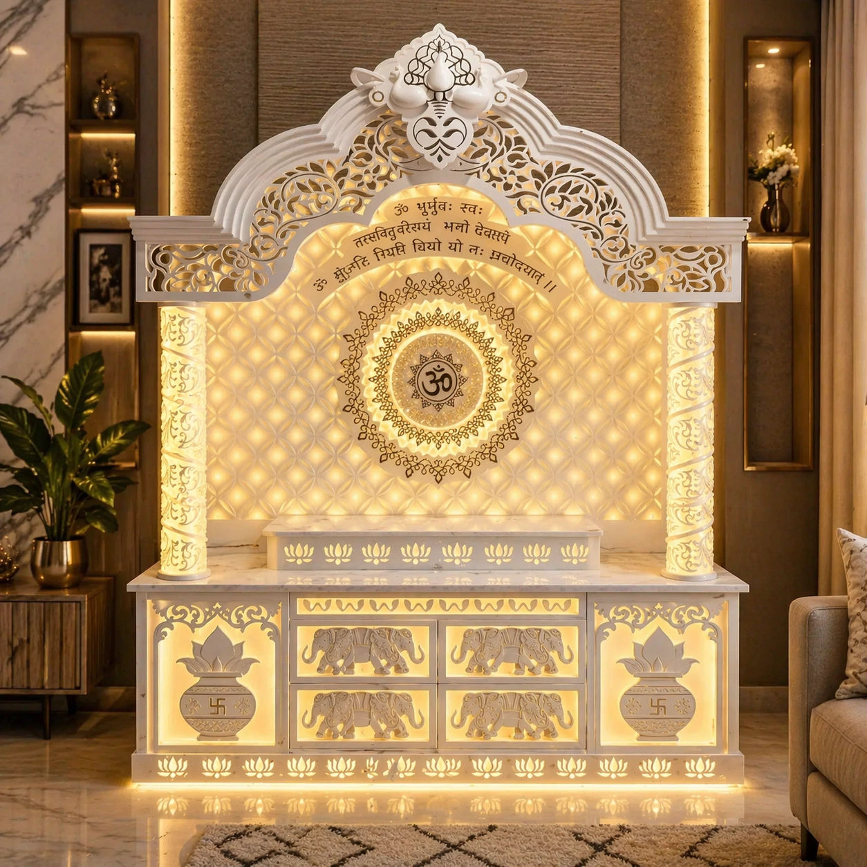 Corian Puja Mandir Design